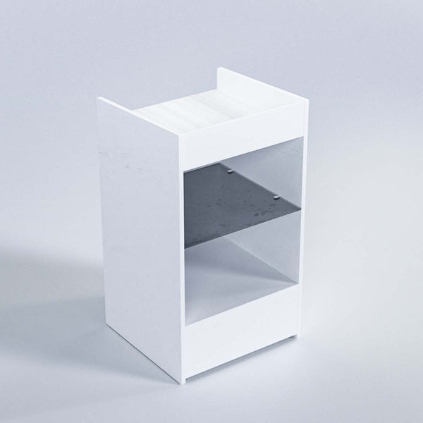 CASH REGISTER STAND W/GLASS WHITE 24"(L) x 18"(W) x 38"(H)