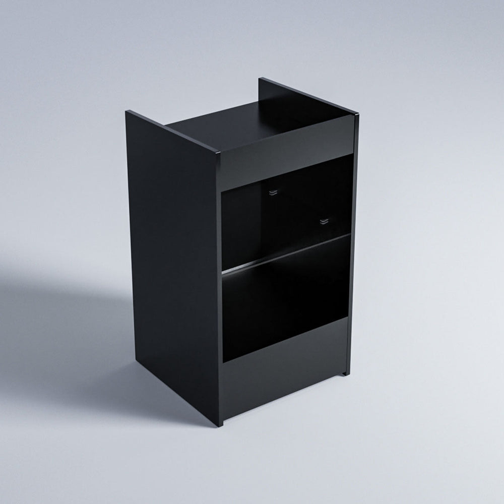 CASH REGISTER STAND W/GLASS BLACK 24"(L) x 18"(W) x 38"(H)
