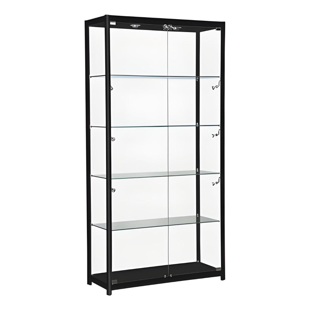 BLACK ALU FRAMED SHOWCASE-39"L x 15"W x 78"H