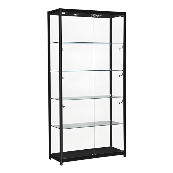 BLACK ALU FRAMED SHOWCASE-39"L x 15"W x 78"H