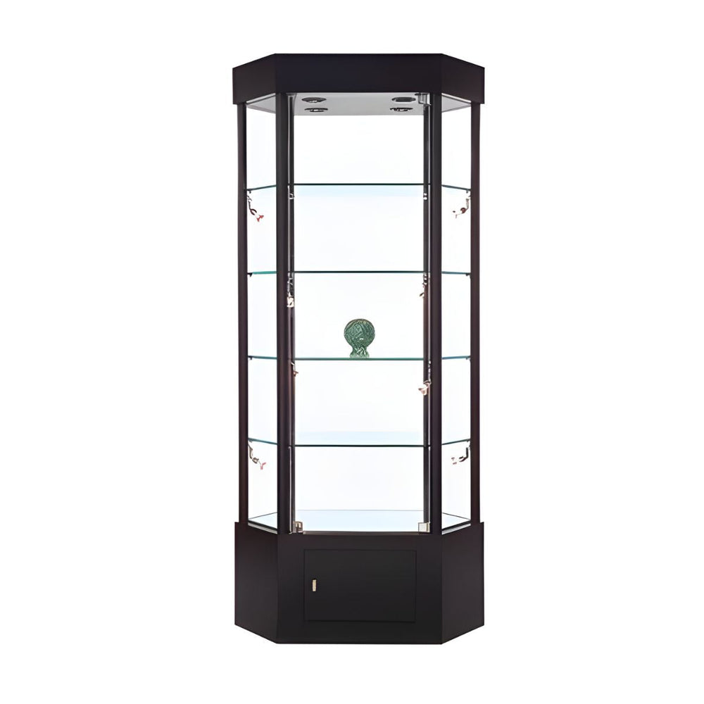 ELONGATED HEXAGON LIGHTED TOWER SHOWCASE 33"(L) x 22"(W) x 73"(H)