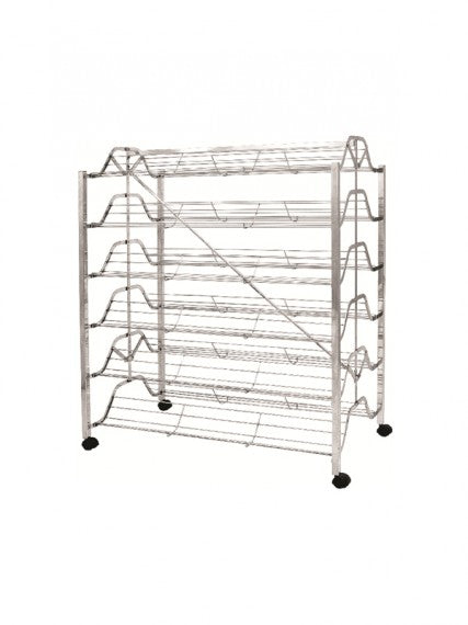 6-Tier Folding Double-Sided Shoe Rack