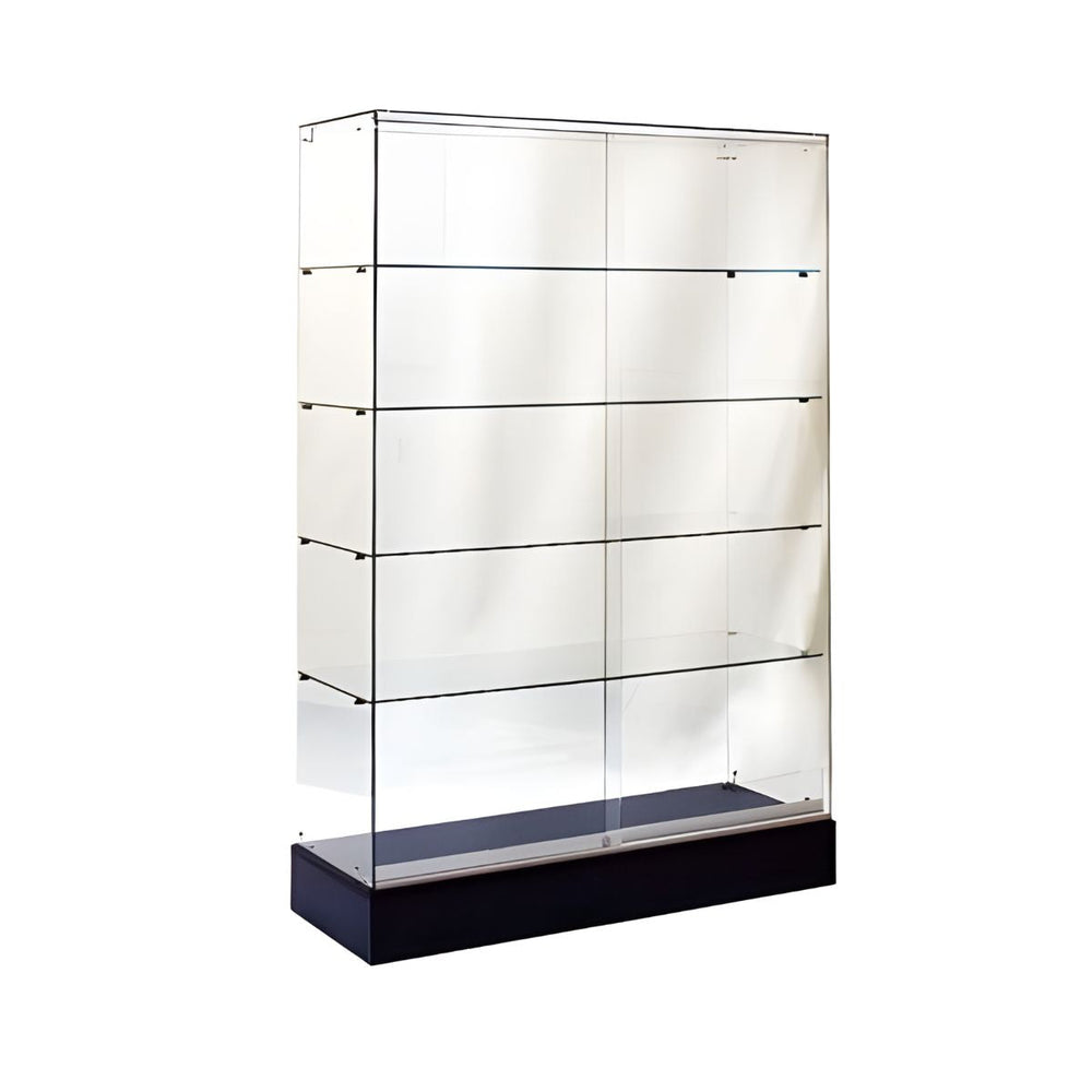 FRAMELESS TALL SHOWCASE 48"(W) x 18"(D) x 72"(H) BLACK
