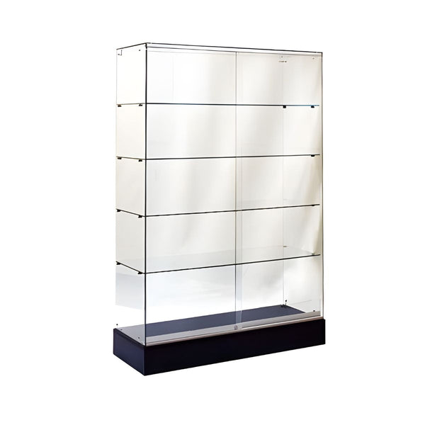 FRAMELESS TALL SHOWCASE 48"(W) x 18"(D) x 72"(H) BLACK