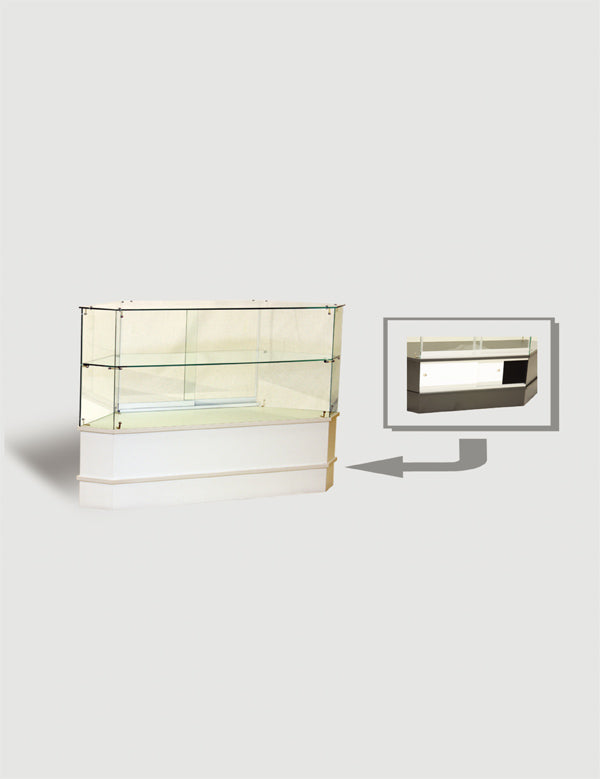 Half Vision Corner Show Case 42'' Square x 38"H