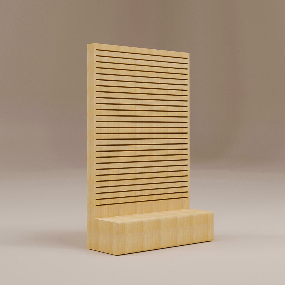 L-Shaped Slatwall Display Maple