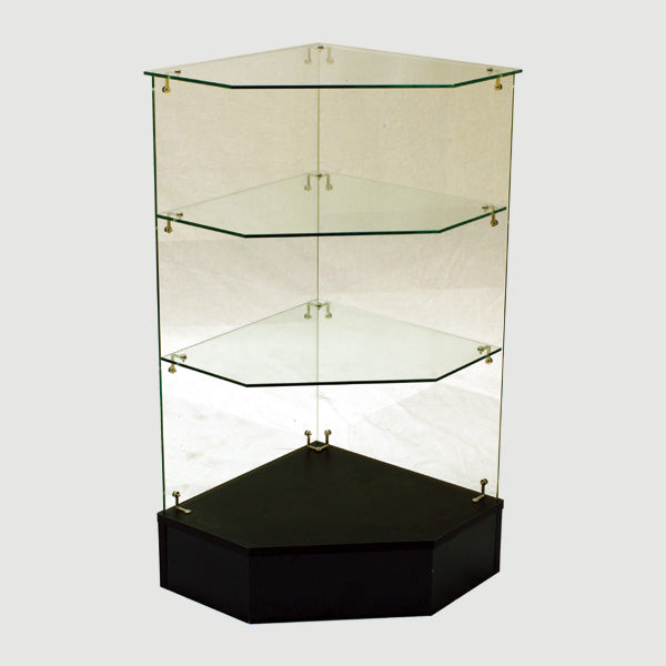 FULL VISION PENTAGON CORNER CASE BLACK 18" Square x 38" H