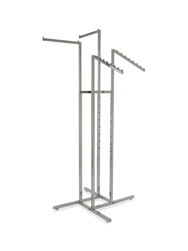 Square Tube 4-Way Garment Rack