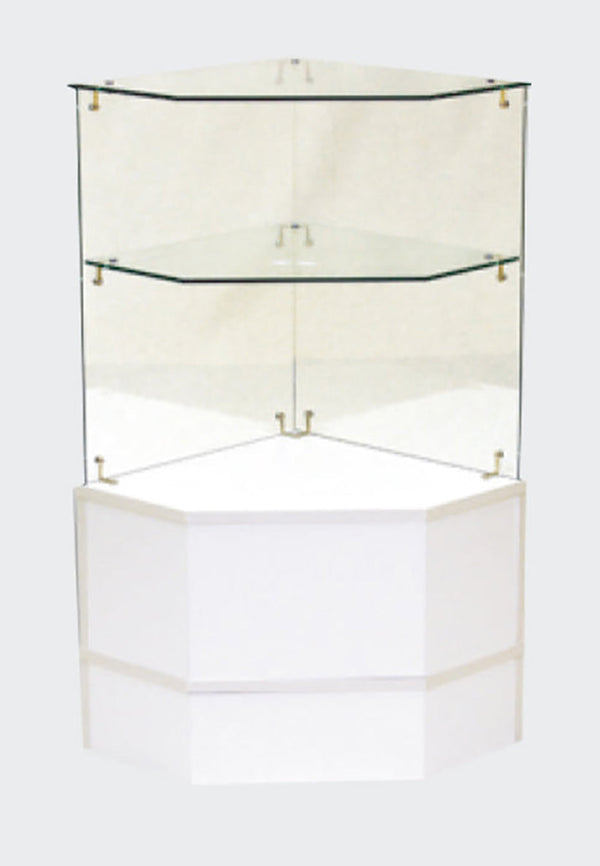 Half Vision Pentagon Corner Case 18'' Square x 38''H