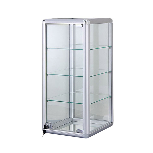 SILVER 3 SHELF ALUMINUM SHOWCASE