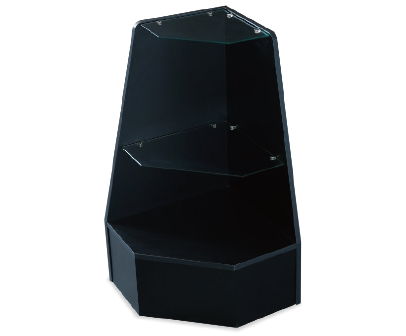 Trapezoid Corner Case Black 13.5" Top X 20" Bottom X 38" H