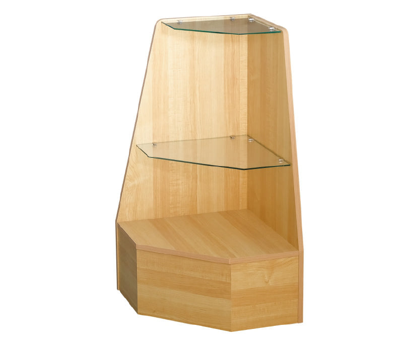 Trapezoid Corner Case Maple 13.5" Top X 20" Bottom X 38" H