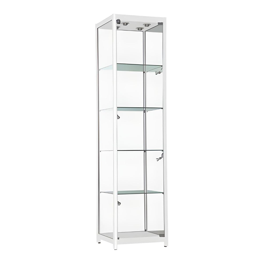 WHITE ALU FRAMED SHOWCASE- 19"L x 19"W x 78"H