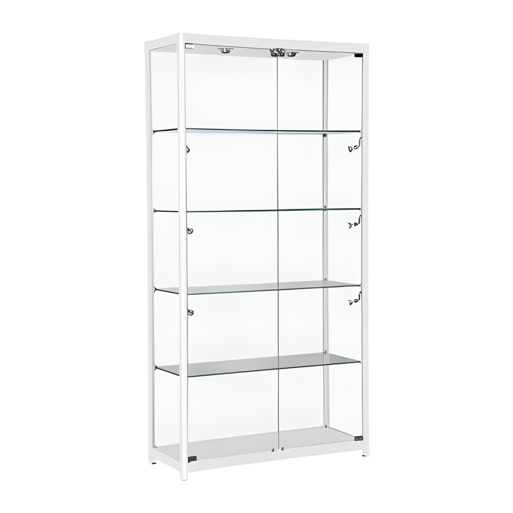 WHITE ALU FRAMED SHOWCASE- 39"L x 15"W x 78"H