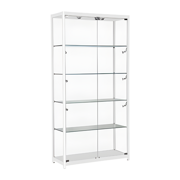WHITE ALU FRAMED SHOWCASE- 39"L x 15"W x 78"H